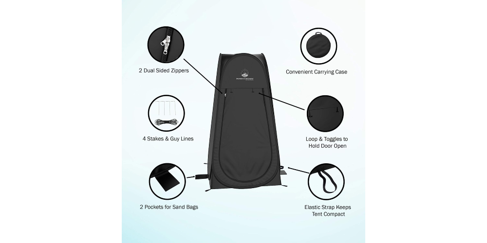 Instant Pop-Up Shower Tent Feature