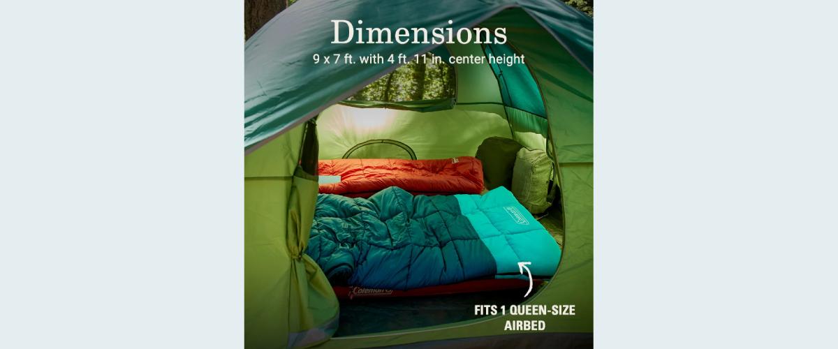 coleman sundome 4 person tent dimension
