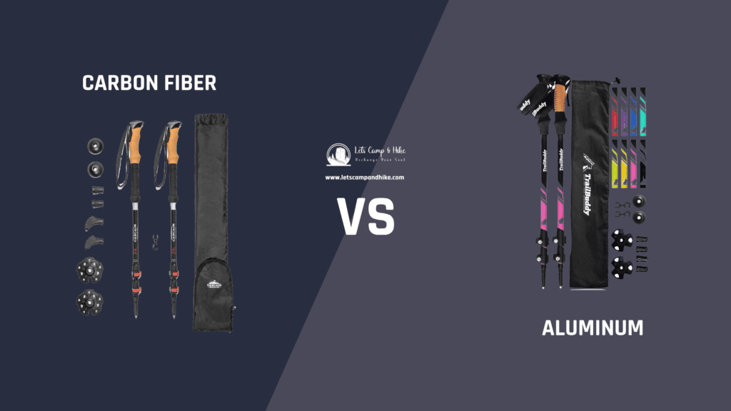 Carbon Fiber vs Aluminum Trekking Poles 2 Carbon fiber vs aluminum trekking pole comparison in different terrains.